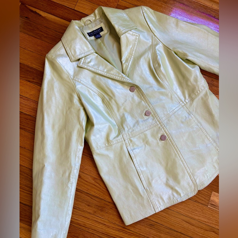 Vintage Y2K green shimmer blazer